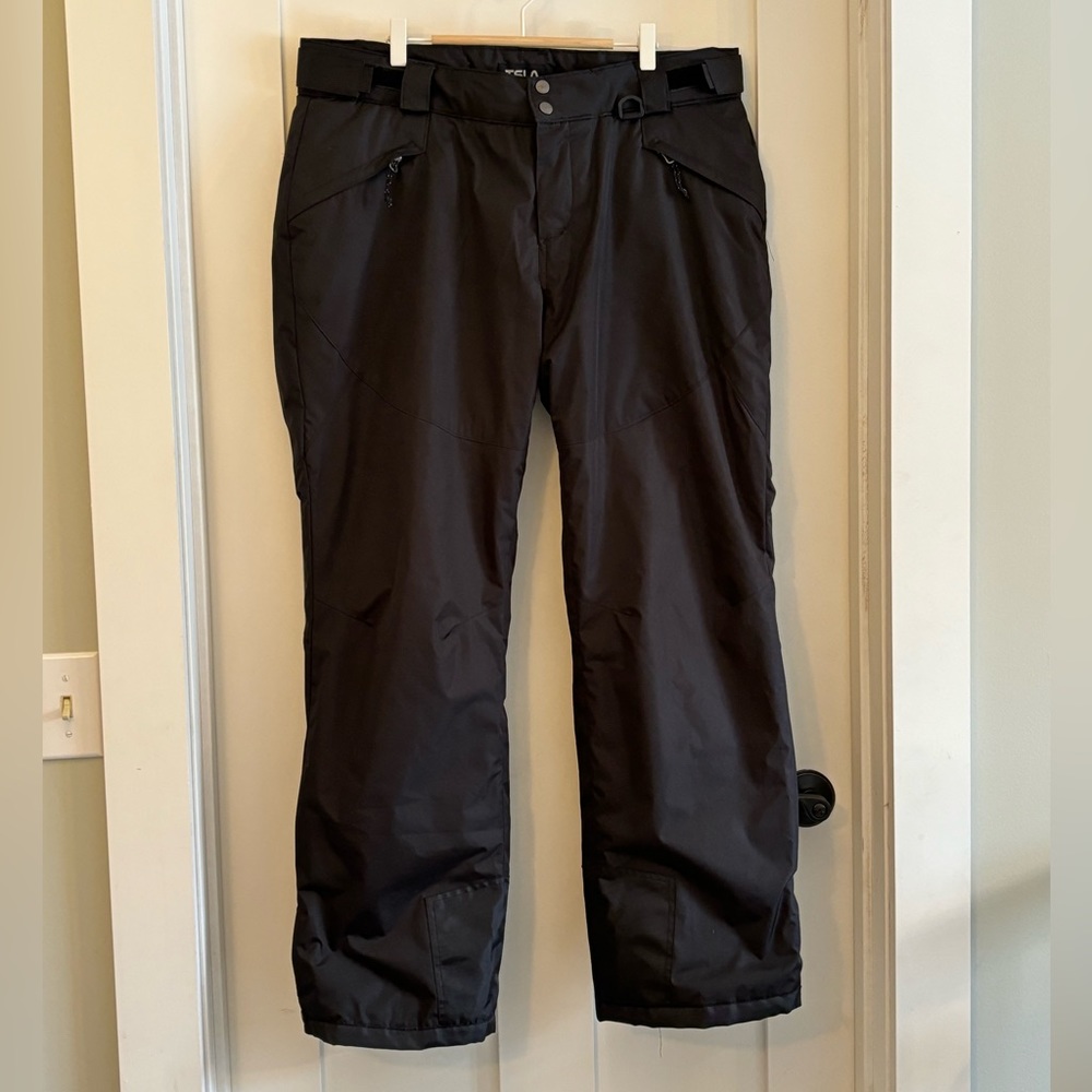 TSLA Men's Waterproof Softshell Ski Pants - size XL black - EUC - Adjust Waist